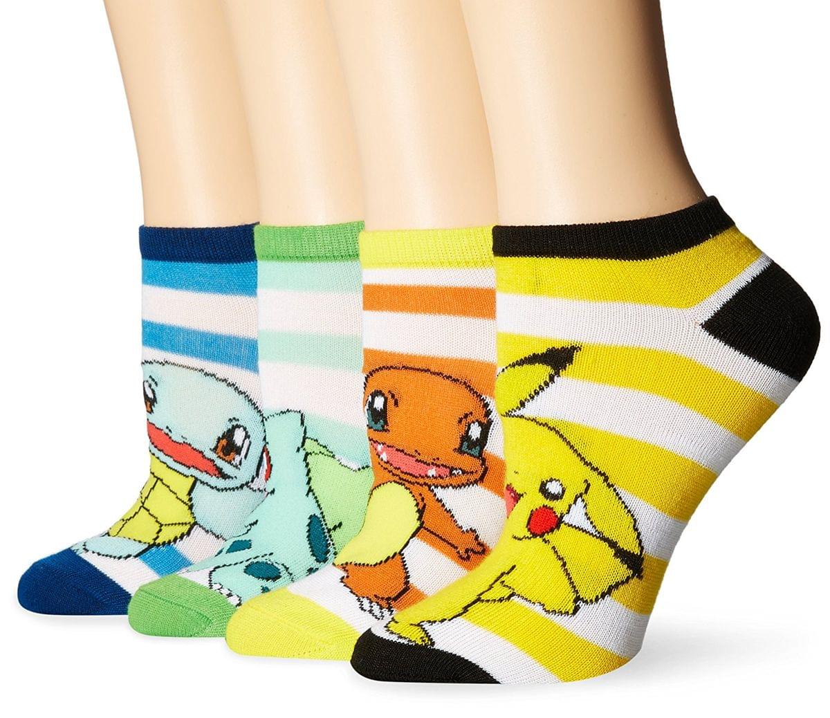 Pokemon 4 Pack Ankle Socks Pikachu, Squirtle, Charmander, Bulbasaur eBay